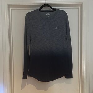 Hollister Ombre Gray and Black Long Sleeve Tee